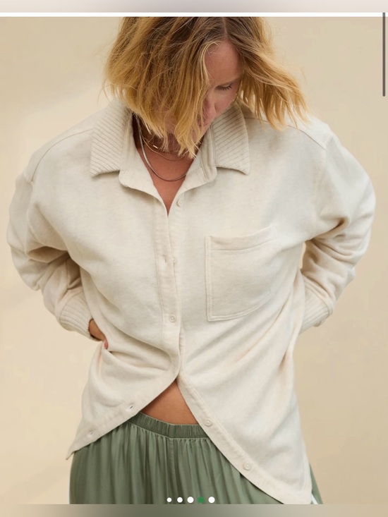 aerie Tops - Aerie LumberJane Fleece Shirt in Heather Frost , Large